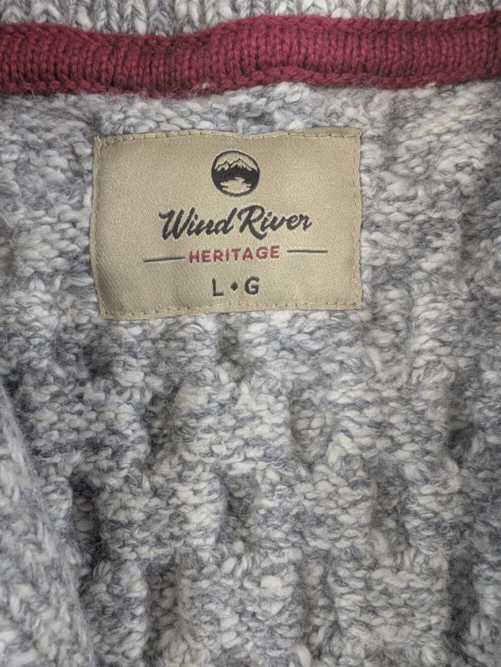 Wind River Heritage Men's Cable Knit Shawl Collar Cardigan Sweater Large - Picture 6 of 14